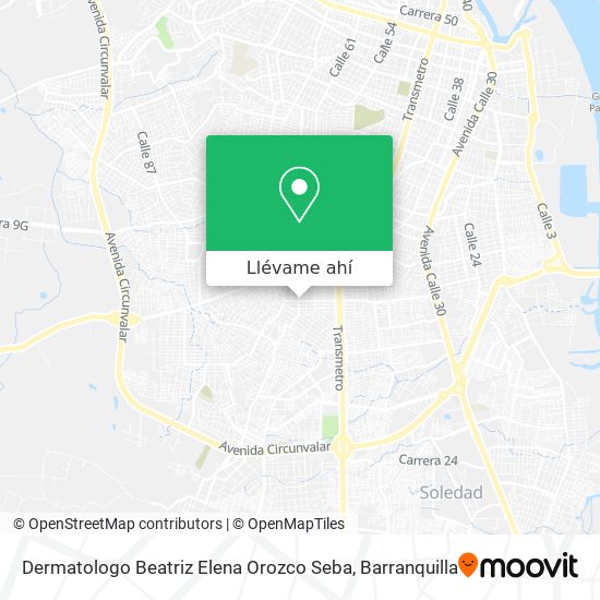 Mapa de Dermatologo Beatriz Elena Orozco Seba
