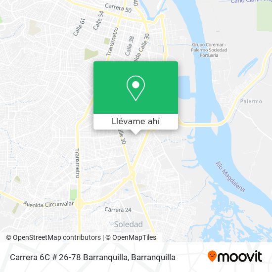 Mapa de Carrera 6C # 26-78 Barranquilla
