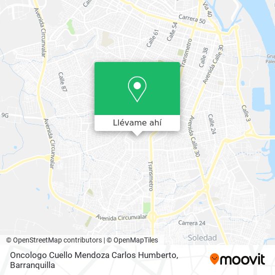 Mapa de Oncologo Cuello Mendoza Carlos Humberto