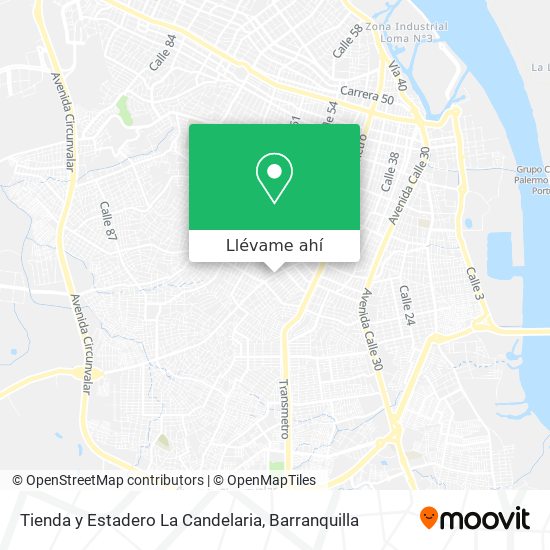 Mapa de Tienda y Estadero La Candelaria