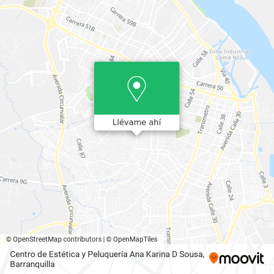 Mapa de Centro de Estética y Peluquería Ana Karina D Sousa