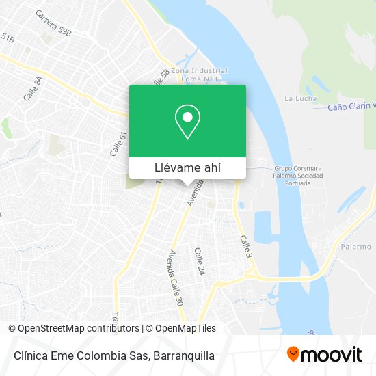 Mapa de Clínica Eme Colombia Sas