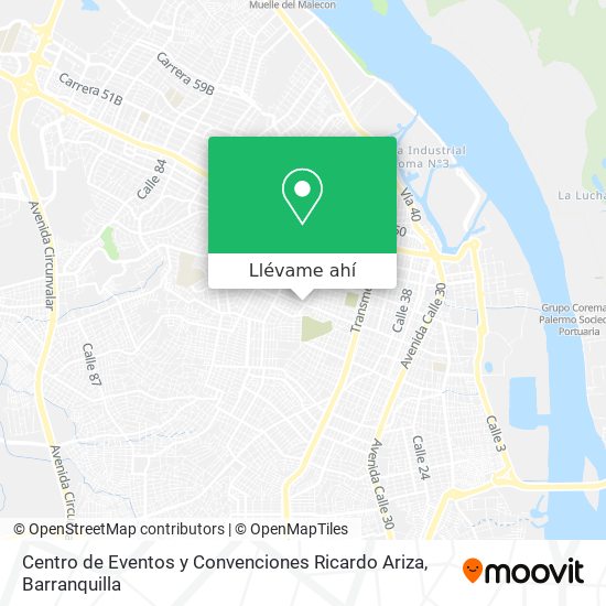 Mapa de Centro de Eventos y Convenciones Ricardo Ariza