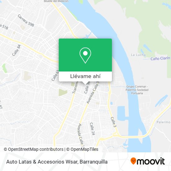 Mapa de Auto Latas & Accesorios Wsar