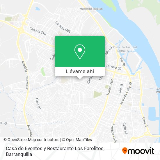 Mapa de Casa de Eventos y Restaurante Los Farolitos