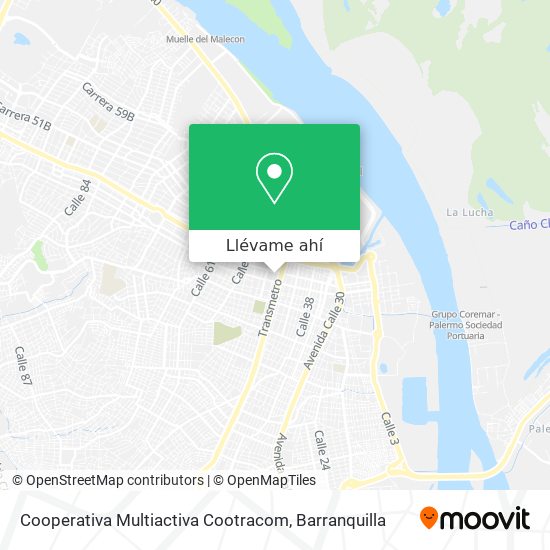 Mapa de Cooperativa Multiactiva Cootracom