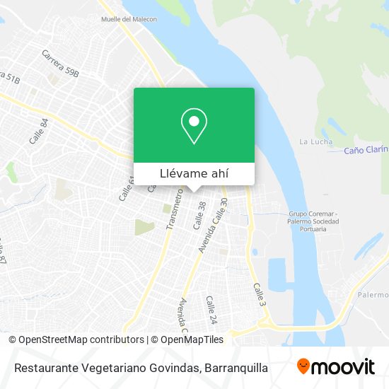 Mapa de Restaurante Vegetariano Govindas