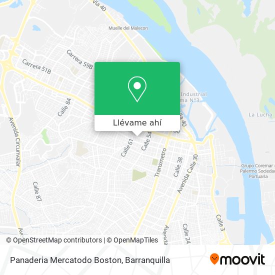 Mapa de Panaderia Mercatodo Boston