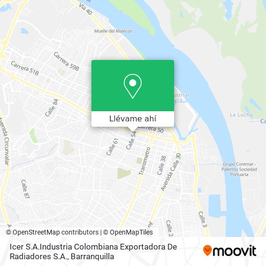 Mapa de Icer S.A.Industria Colombiana Exportadora De Radiadores S.A.