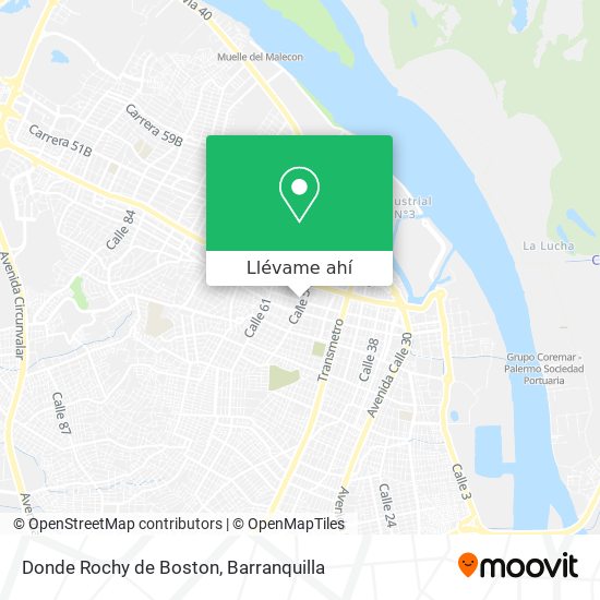 Mapa de Donde Rochy de Boston