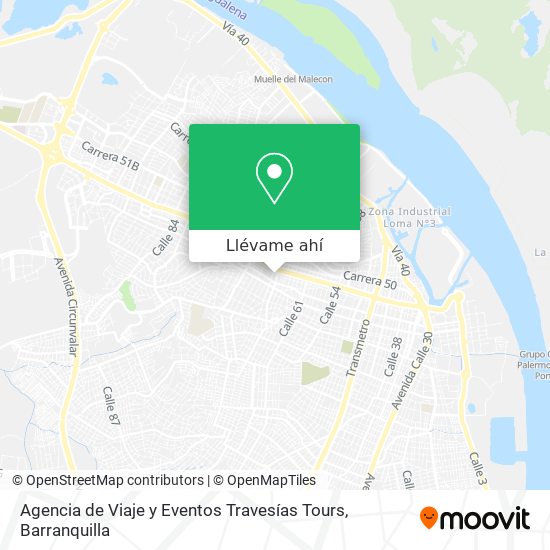 Mapa de Agencia de Viaje y Eventos Travesías Tours