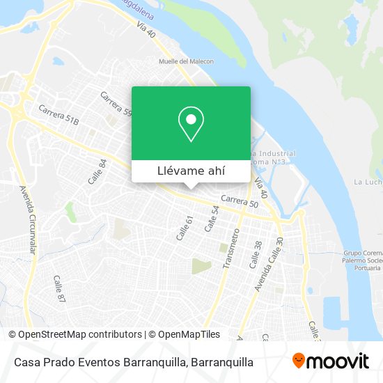 Mapa de Casa Prado Eventos Barranquilla