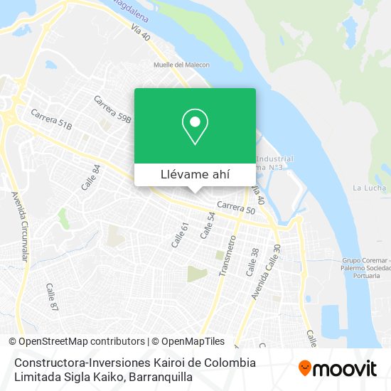Mapa de Constructora-Inversiones Kairoi de Colombia Limitada Sigla Kaiko