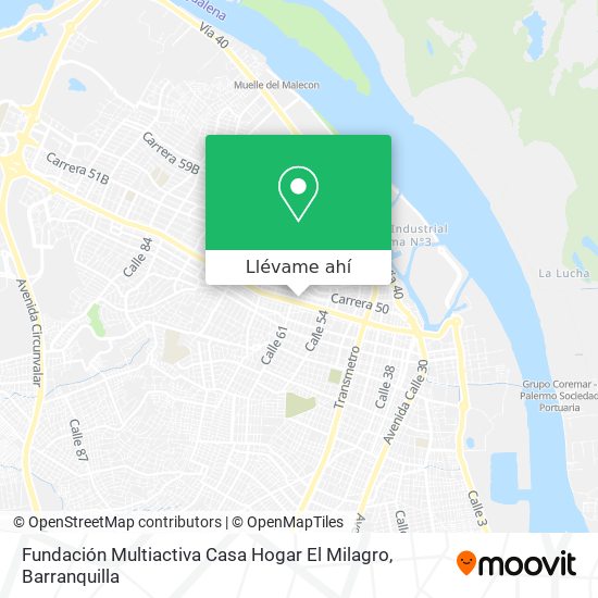 Mapa de Fundación Multiactiva Casa Hogar El Milagro