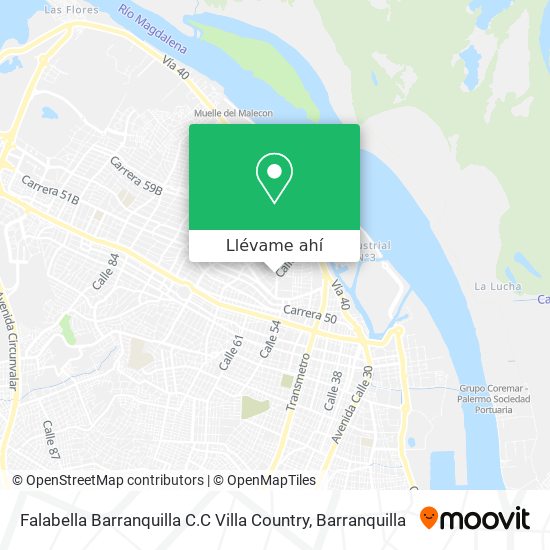 Mapa de Falabella Barranquilla C.C Villa Country