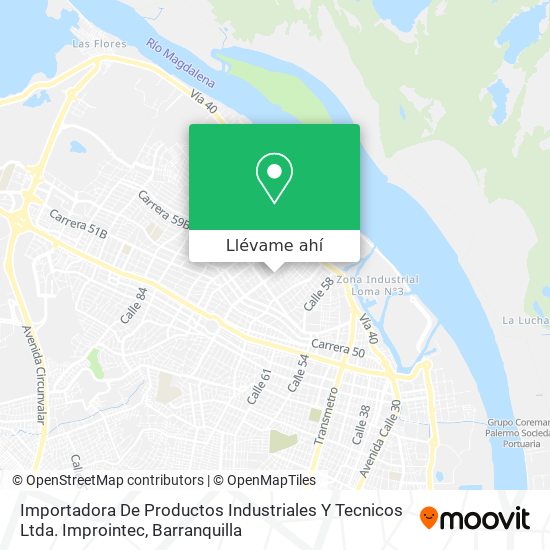 Mapa de Importadora De Productos Industriales Y Tecnicos Ltda. Improintec