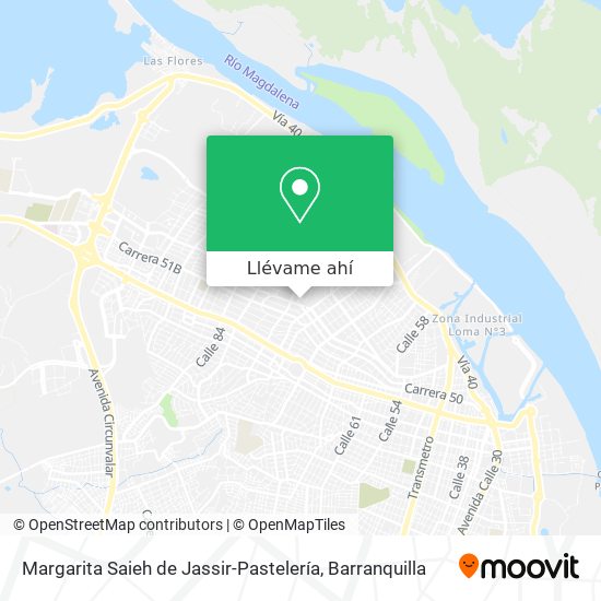 Mapa de Margarita Saieh de Jassir-Pastelería