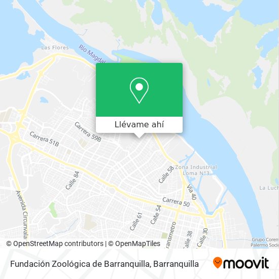 Mapa de Fundación Zoológica de Barranquilla
