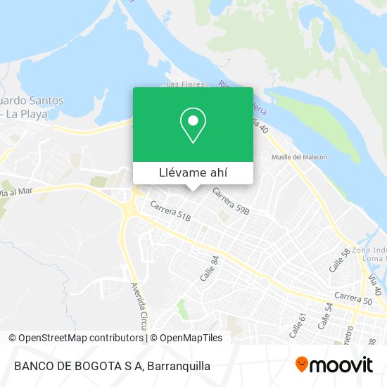 Mapa de BANCO DE BOGOTA S A