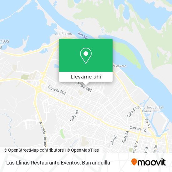 Mapa de Las Llinas Restaurante Eventos