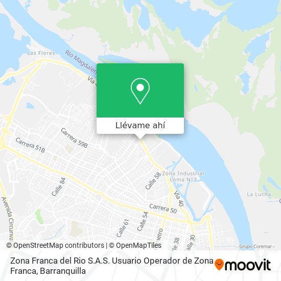 Mapa de Zona Franca del Rio S.A.S. Usuario Operador de Zona Franca