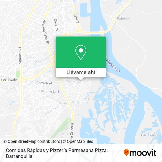 Mapa de Comidas Rápidas y Pizzería Parmesana Pizza