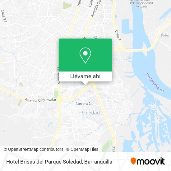 Mapa de Hotel Brisas del Parque Soledad