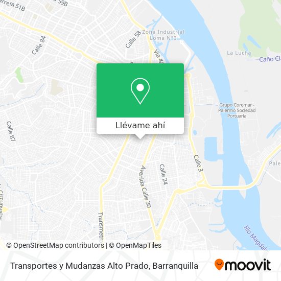 Mapa de Transportes y Mudanzas Alto Prado