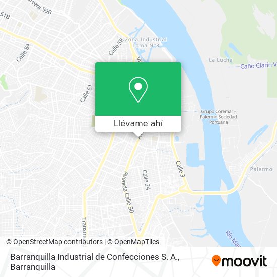 Mapa de Barranquilla Industrial de Confecciones S. A.