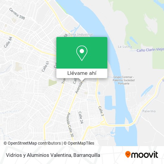 Mapa de Vidrios y Aluminios Valentina
