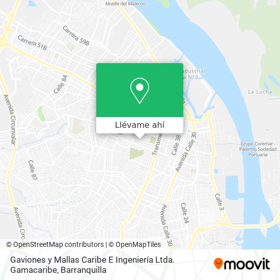 Mapa de Gaviones y Mallas Caribe E Ingeniería Ltda. Gamacaribe