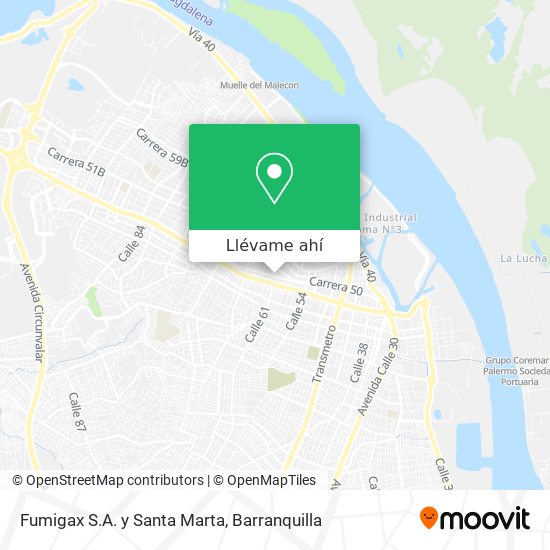 Mapa de Fumigax S.A. y Santa Marta