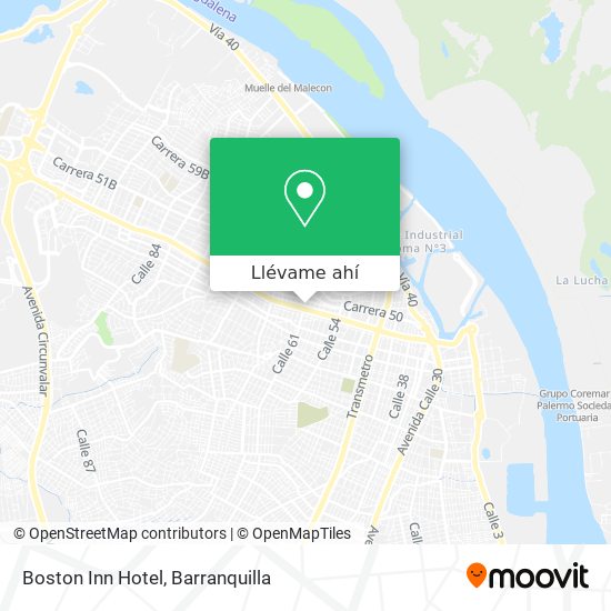 Mapa de Boston Inn Hotel