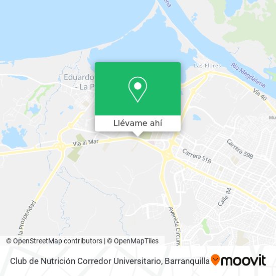 Mapa de Club de Nutrición Corredor Universitario