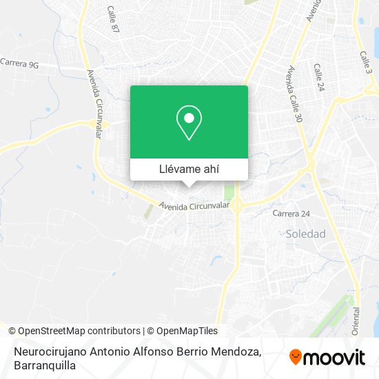 Mapa de Neurocirujano Antonio Alfonso Berrio Mendoza