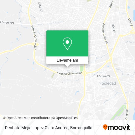 Mapa de Dentista Mejia Lopez Clara Andrea