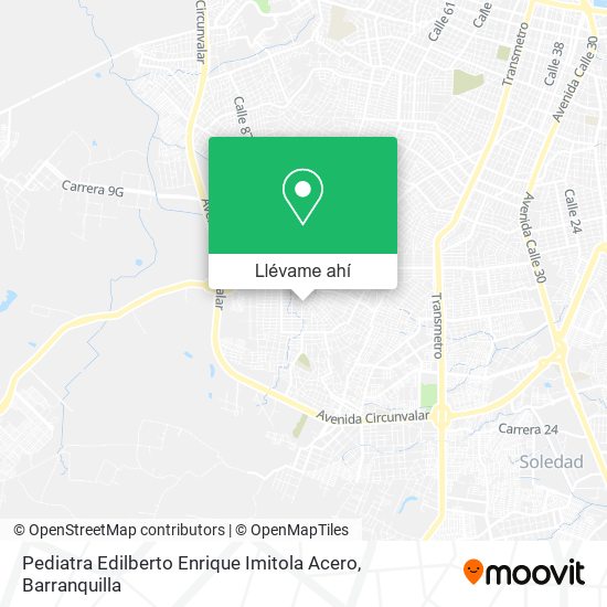 Mapa de Pediatra Edilberto Enrique Imitola Acero