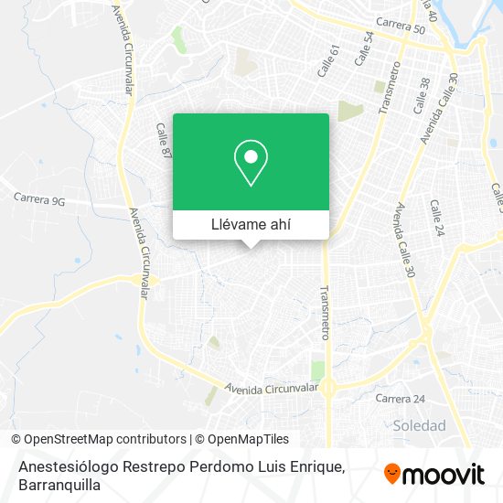 Mapa de Anestesiólogo Restrepo Perdomo Luis Enrique