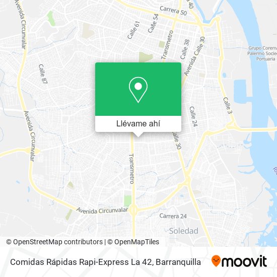 Mapa de Comidas Rápidas Rapi-Express La 42