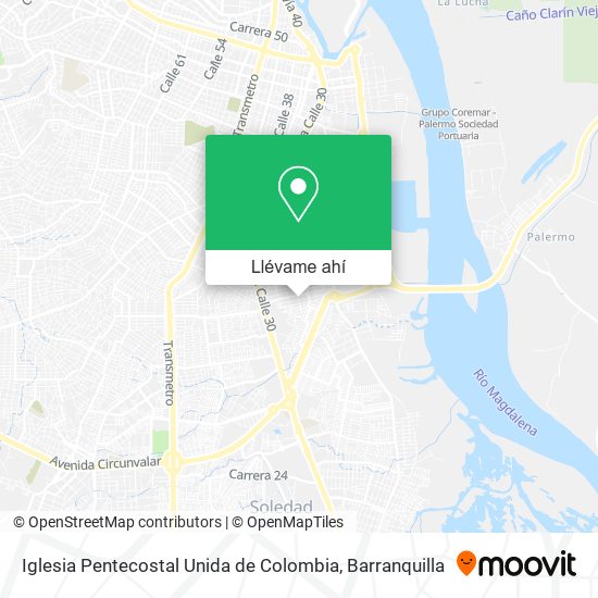 Mapa de Iglesia Pentecostal Unida de Colombia