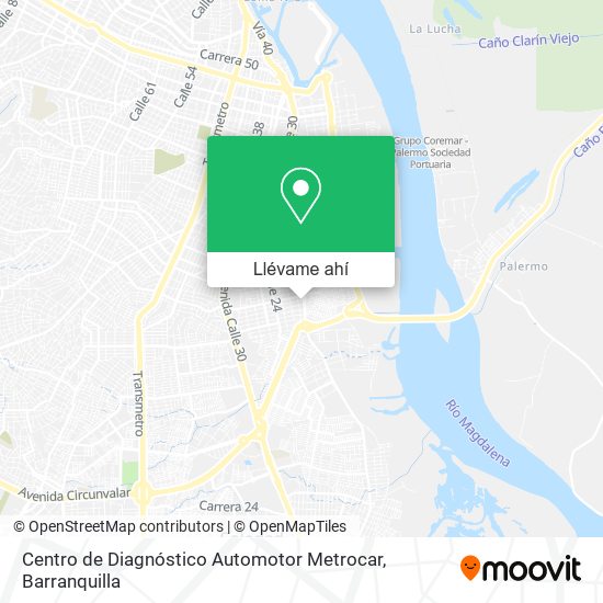 Mapa de Centro de Diagnóstico Automotor Metrocar