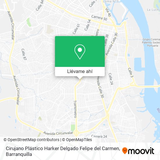 Mapa de Cirujano Plástico Harker Delgado Felipe del Carmen