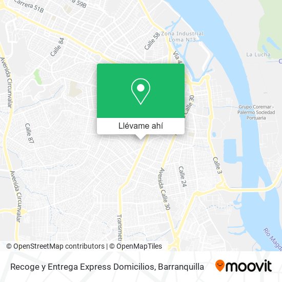 Mapa de Recoge y Entrega Express Domicilios