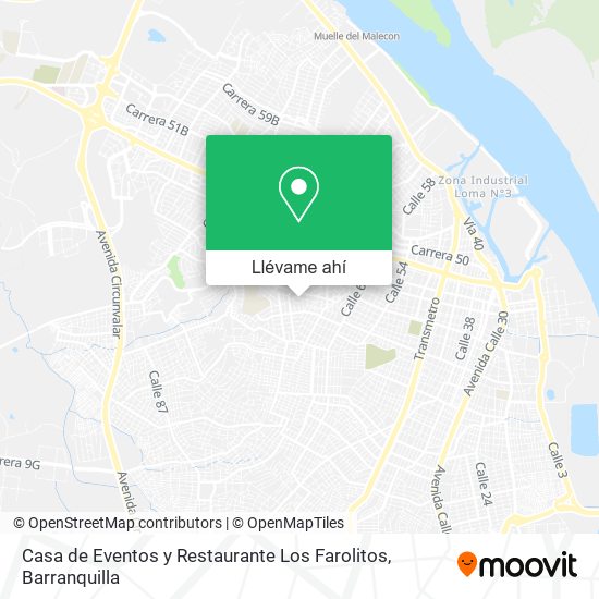 Mapa de Casa de Eventos y Restaurante Los Farolitos