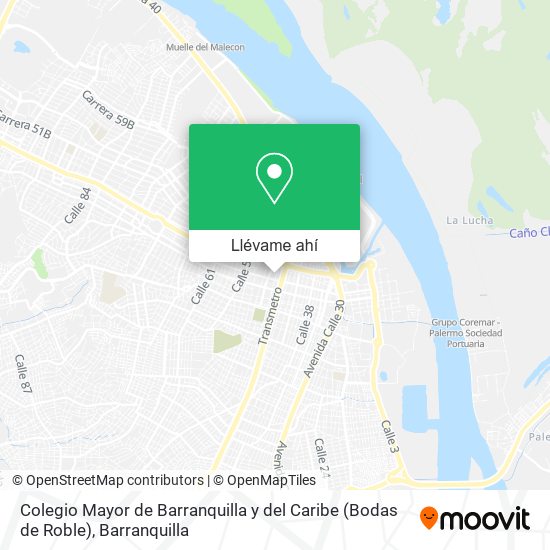 Mapa de Colegio Mayor de Barranquilla y del Caribe (Bodas de Roble)