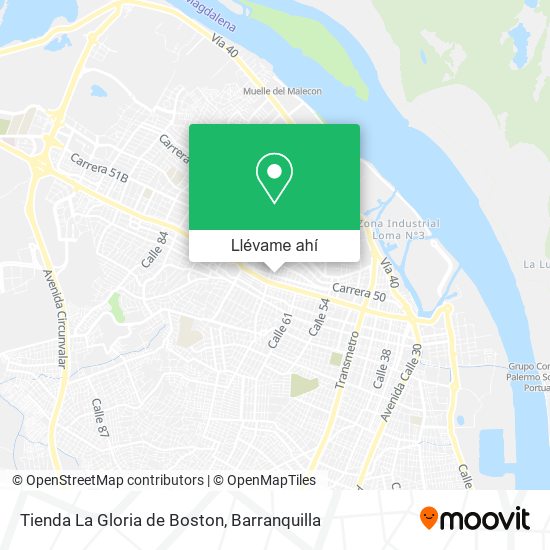Mapa de Tienda La Gloria de Boston