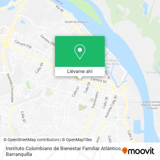 Mapa de Instituto Colombiano de Bienestar Familiar Atlántico