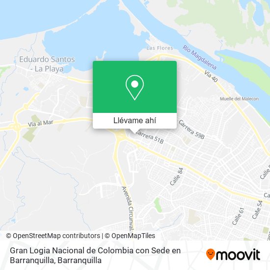 Mapa de Gran Logia Nacional de Colombia con Sede en Barranquilla