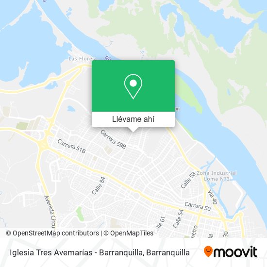 Mapa de Iglesia Tres Avemarías - Barranquilla