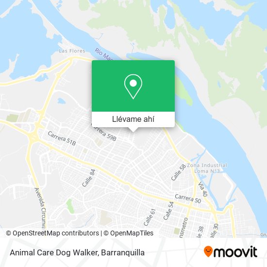 Mapa de Animal Care Dog Walker